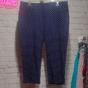 Kim Rogers Navy and White Polka Dot Pants 16p